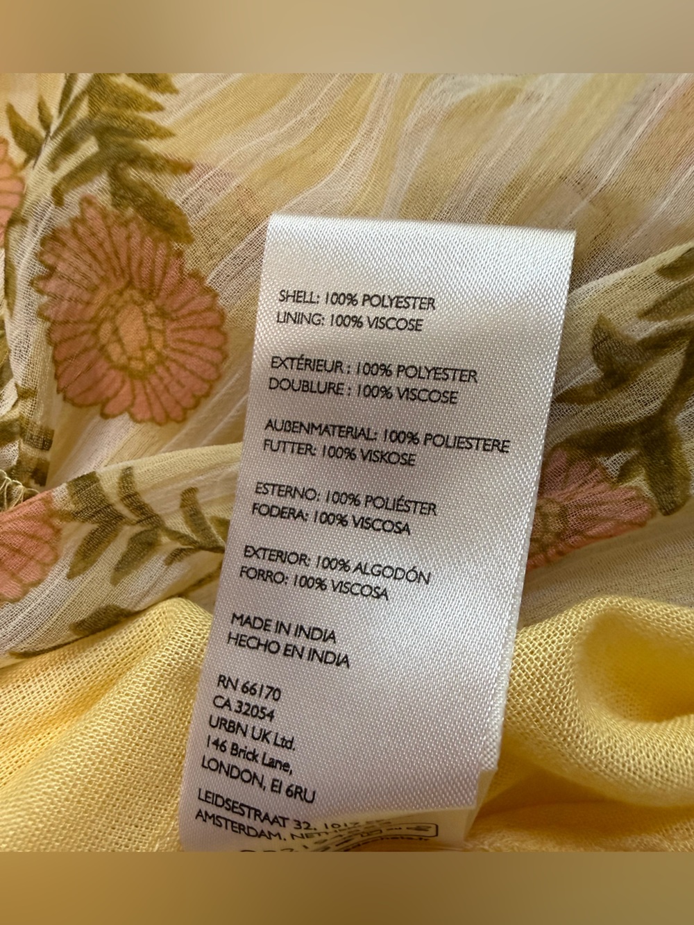 H077 NWT Free People Yellow XS ptp13-18 Floral High-Low Tiered Dress - Picture 9 of 12